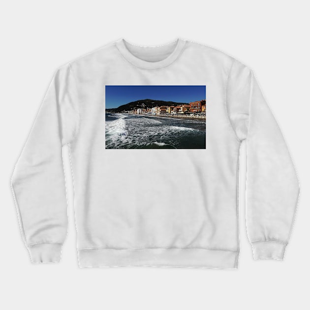 Liguria landscape photography beach and sea Crewneck Sweatshirt by marghe41